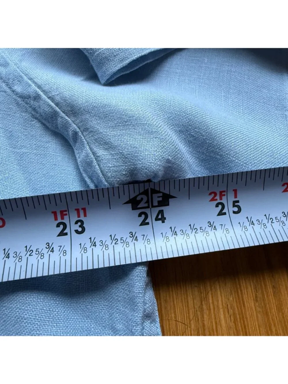 Vintage Banana Republic Size L Blue Linen Button-Down Short Sleeve Shirt Top